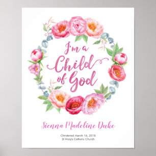 I'm a child of God personalised Baptism print