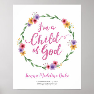 I'm a child of God personalized Baptism print
