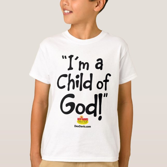 "I'm A Child of God!" T-shirt (light colours) (Front)