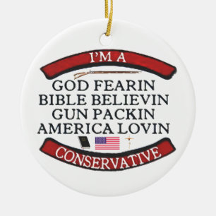 I'M A CONSERVATIVE CERAMIC TREE DECORATION