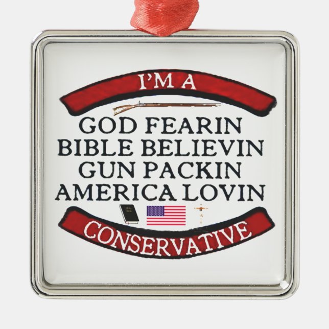I'M A CONSERVATIVE METAL TREE DECORATION (Front)