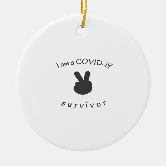 i'm a covid-19 survivor ceramic tree decoration (Front)