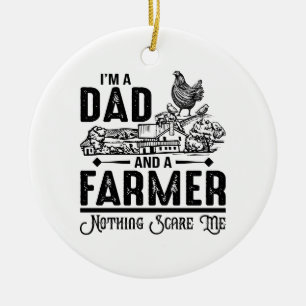 I'm A Dad and A Farmer   Farming Ceramic Tree Decoration