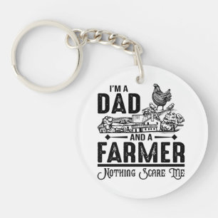 I'm A Dad and A Farmer Farming Key Ring