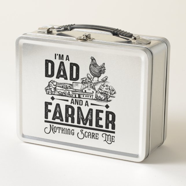 I'm A Dad and A Farmer | Farming Metal Lunch Box (Front)