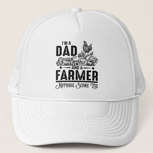 I'm A Dad and A Farmer | Farming Trucker Hat (Front)