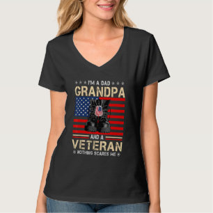 Im A Dad Grandpa And A Veteran Flag Usa Fathers Da T-Shirt