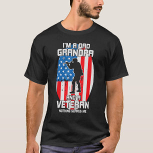 I'm A Dad Grandpa And A Veteran U S Flag 2 T-Shirt