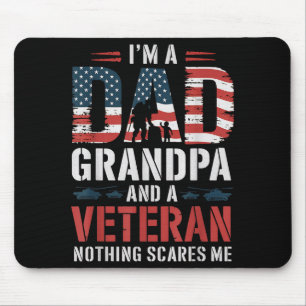 Im A Dad Grandpa And Veteran Fathers Day Birthday Mouse Mat