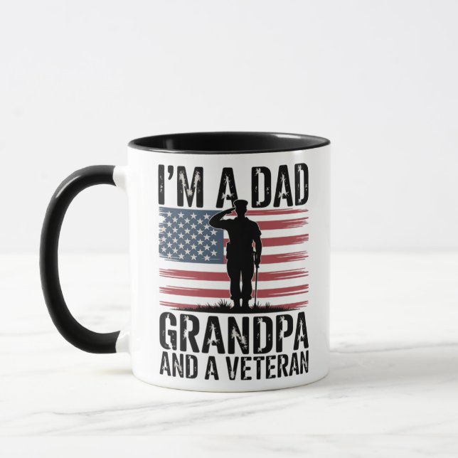 I'm A Dad Grandpa and Veteran Nothing Scares  Mug (Left)