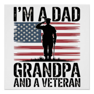 I'm A Dad Grandpa and Veteran Nothing Scares Poster