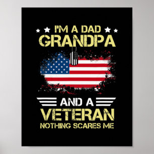 I'm A Dad Grandpa Veteran Father's Day  Poster
