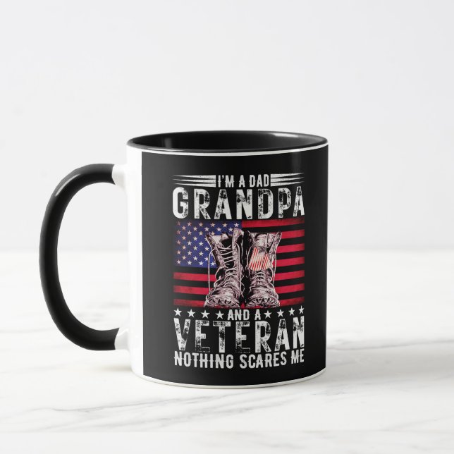 I'm A Dad Grandpa Veteran Funny Father Retirement Mug (Left)
