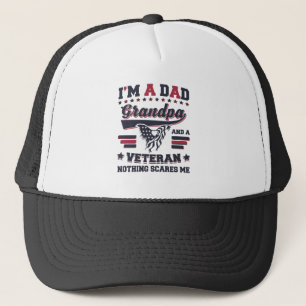 I'm A Dad Grandpa Veteran Trucker Hat