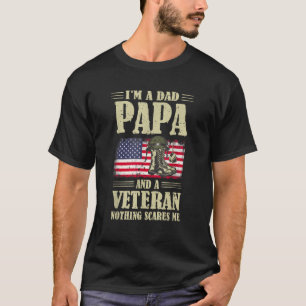 I'm A Dad Papa And Veteran Funny vintage Dad Papa  T-Shirt