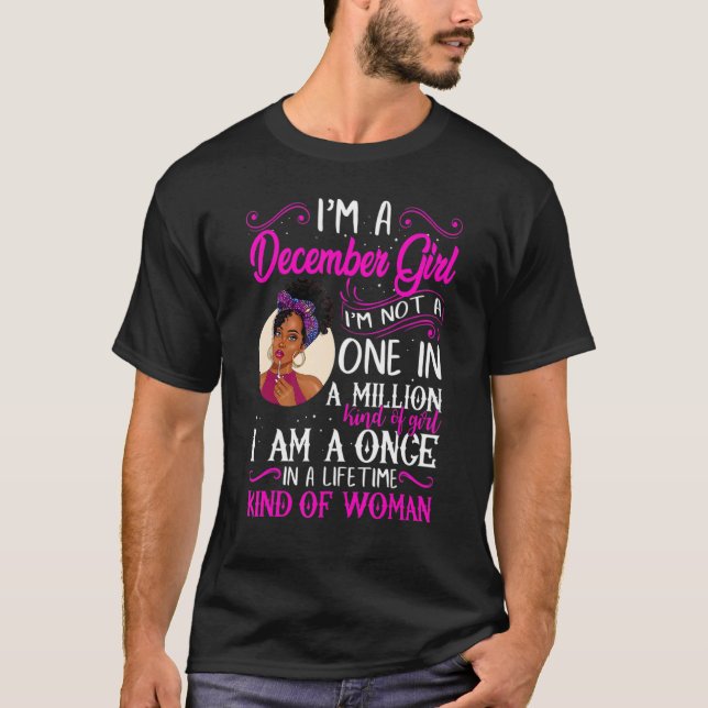 I'm A December Girl Black Women Sagittarius Capric T-Shirt (Front)