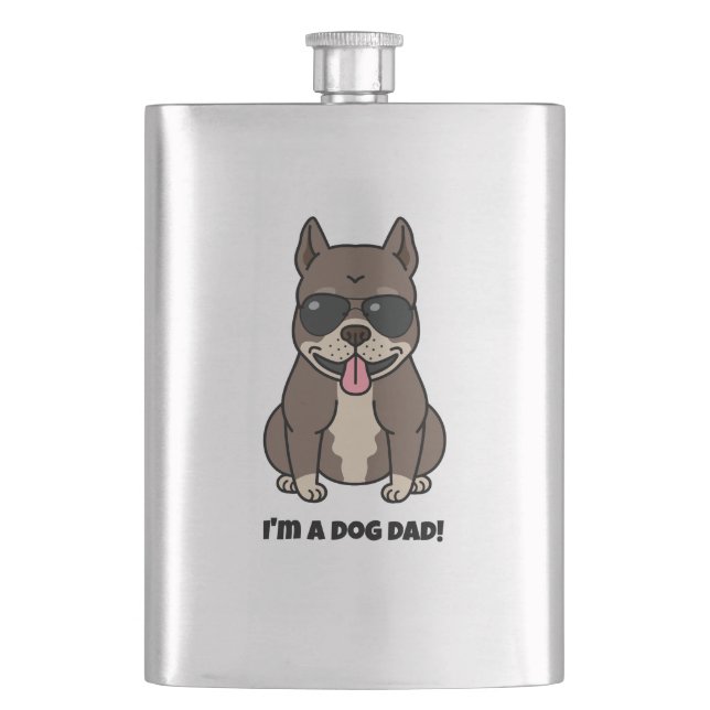 I'm a Dog Dad  - perfect for Father's Day Hip Flask (Front)
