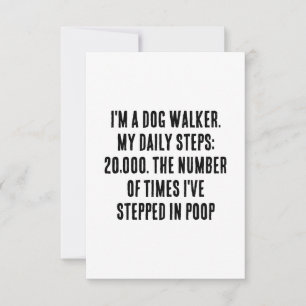 I'm a dog walker. My daily steps: 20,000. The  Thank You Card