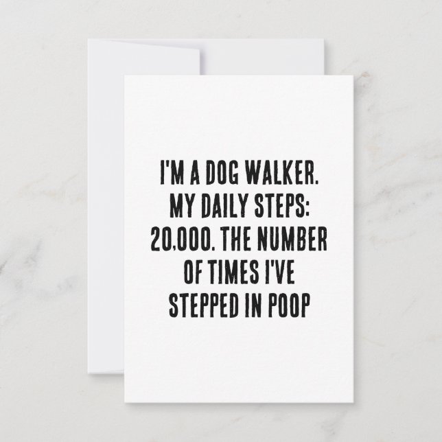 I'm a dog walker. My daily steps: 20,000. The  Thank You Card (Front)