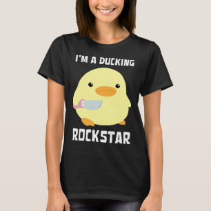 I'm A Ducking Rockstar Duck With Knife Meme T-Shirt