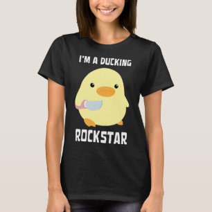 I'm A Ducking Rockstar   Duck With Knife Meme T-Shirt