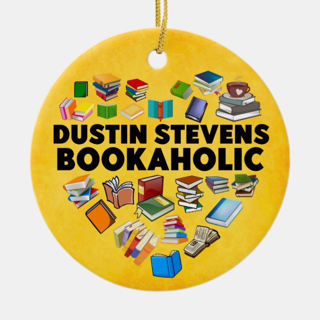 I'm a Dustin Stevens Bookaholic Ceramic Tree Decoration (Front)