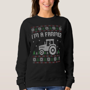 Im A Farmer Christmas Tractor Ugly X Mas Pajama Fa Sweatshirt