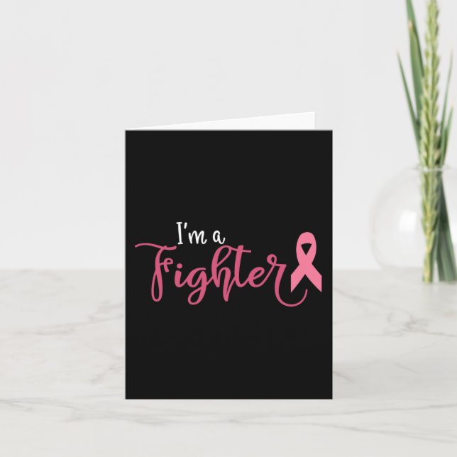 Im A Fighter Breast Cancer Awareness  Card (Front)
