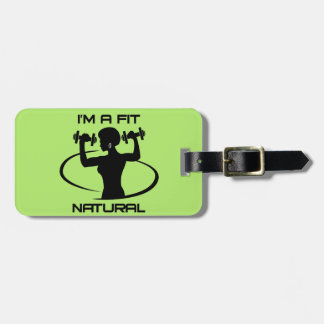 I'm A Fit Natural- Black Luggage Tag