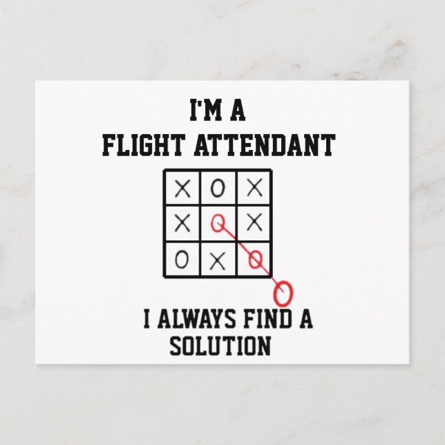 Im A Flight Attendant I Always Find A Solution Postcard (Front)