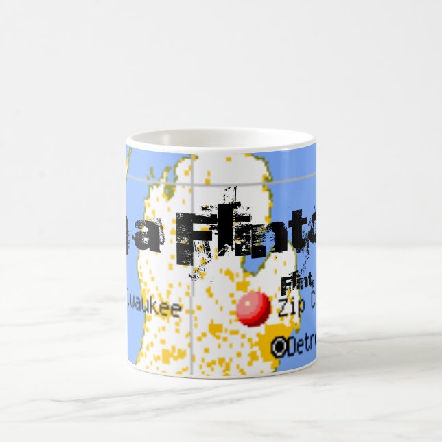 Im A Flintoid Flint Michigan Map Coffee Cup Mug (Center)