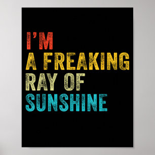 I'm A Freaking Ray Of Sunshine Funny Sarcastic Vin Poster