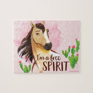 "I'm A Free Spirit" Spirit Watercolor Cactus Art Jigsaw Puzzle