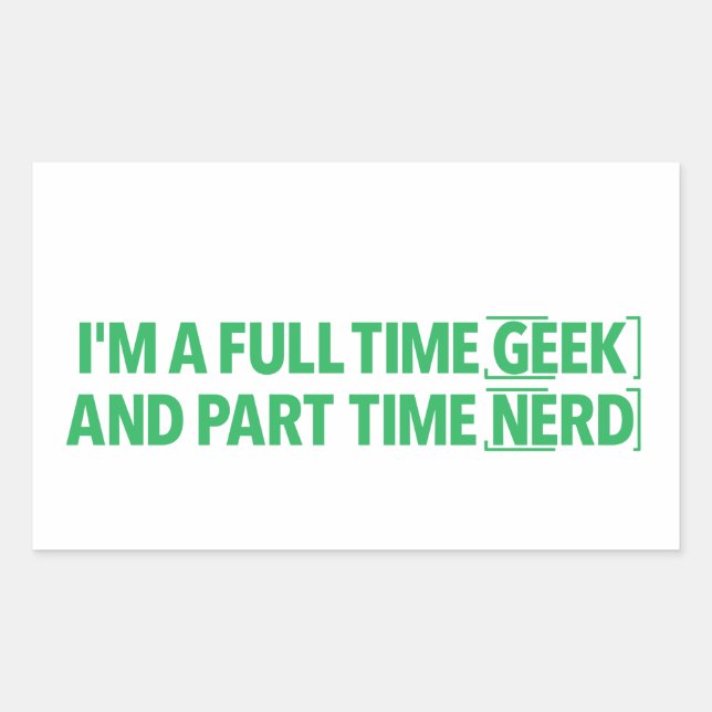I'm A Full-Time Geek and Part-Time Nerd Sticker (Front)