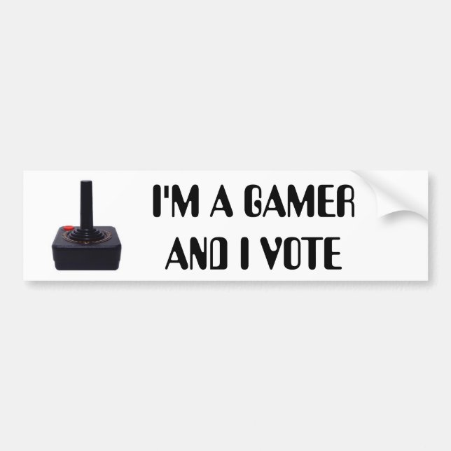 I'M A GAMER AND I VOTE BUMPER STICKER (Front)