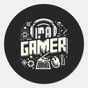 I'm A Gamer Vintage Gear  Classic Round Sticker