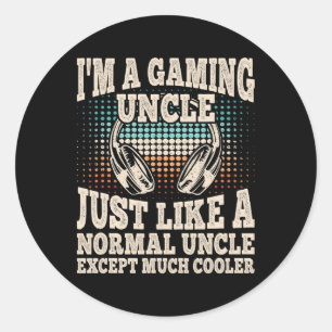 I'm A Gaming Uncle Funny Video Gamer Gaming Retro Classic Round Sticker