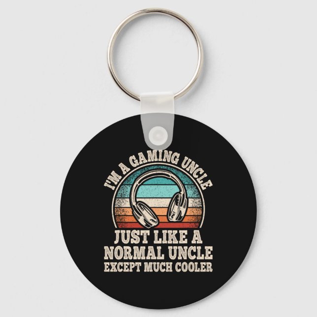 I'm A Gaming Uncle Video Game Funny Gamer Cool Unc Key Ring (Front)
