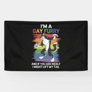 I'm A Gay Furry Fox Rainbow LGBTQ Pride Banner