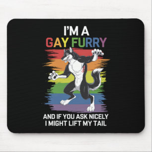 I'm A Gay Furry Fox Rainbow LGBTQ Pride Mouse Mat