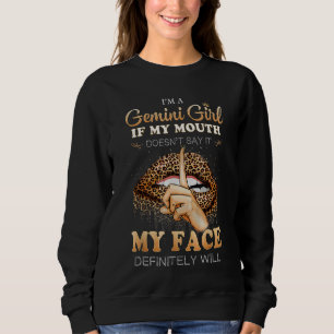 I'm A Gemini Girl Zodiac Leopard Printed Birthday Sweatshirt