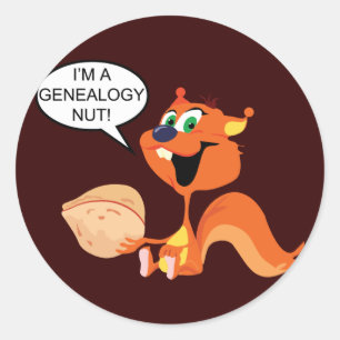 I'm a Genealogy Nut Squirrel Classic Round Sticker