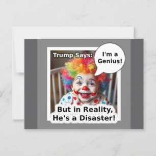 I'm a genius baby clown cartoon postcard