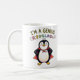 I'M A GENIUS Penguin Superhero - Confident Cute Pe Coffee Mug