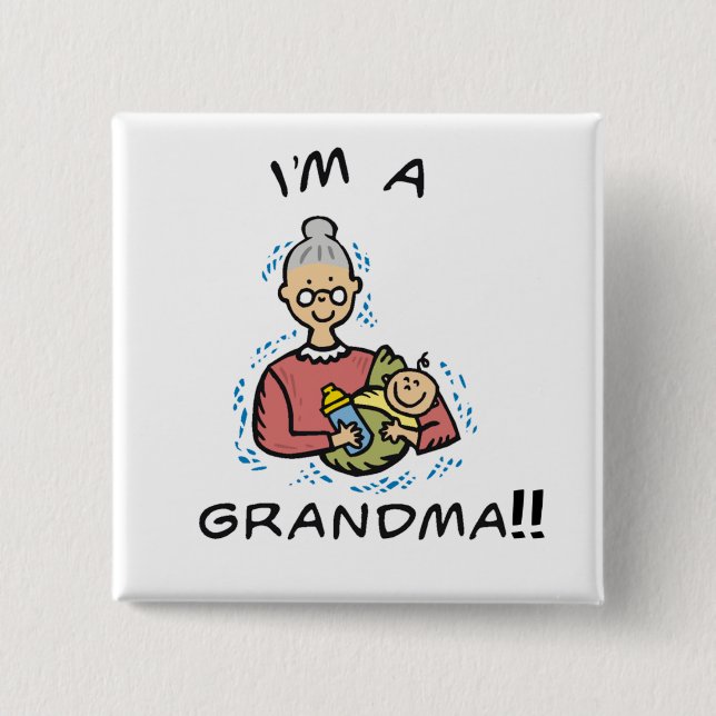I'm a Grandma-Grandma and Baby 15 Cm Square Badge (Front)