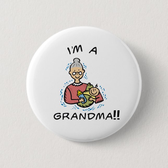 I'm a Grandma-Grandma and Baby 6 Cm Round Badge (Front)