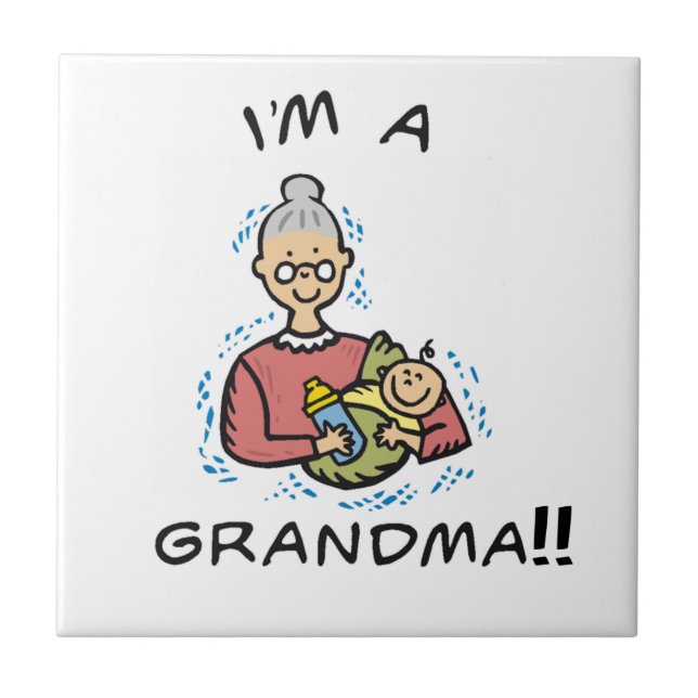 I'm a Grandma-Grandma and Baby Gifts Tile (Front)