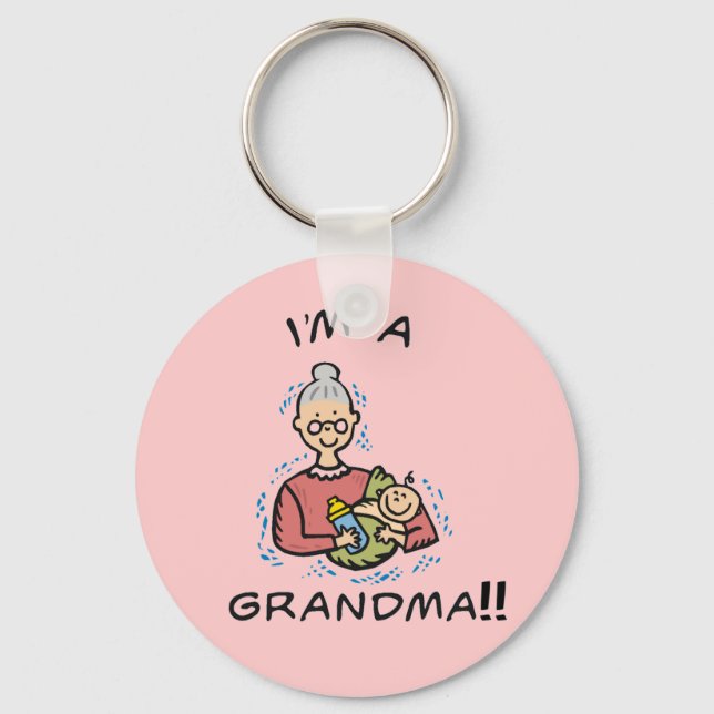 I'm a Grandma-Grandma and Baby Key Ring (Front)
