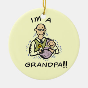 I'm a Grandpa -Grandpa and Baby Tshirts and Gifts Ceramic Tree Decoration