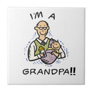 I'm a Grandpa -Grandpa and Baby Tshirts and Gifts Tile